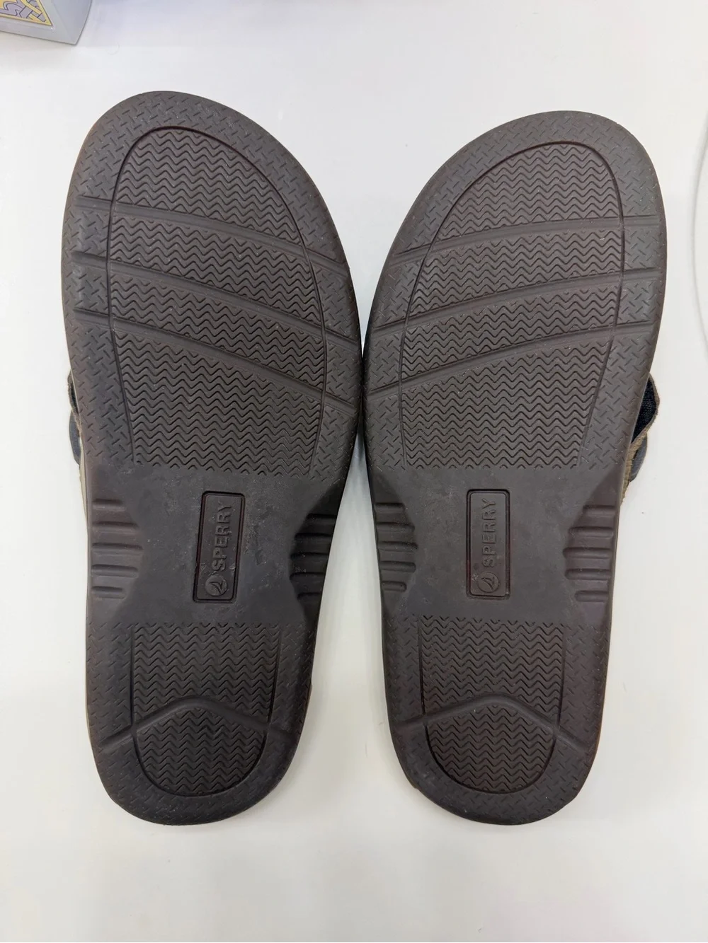 Sperry Baitfish Thong Khaki & Gray Men's Canvas Flip-Flops